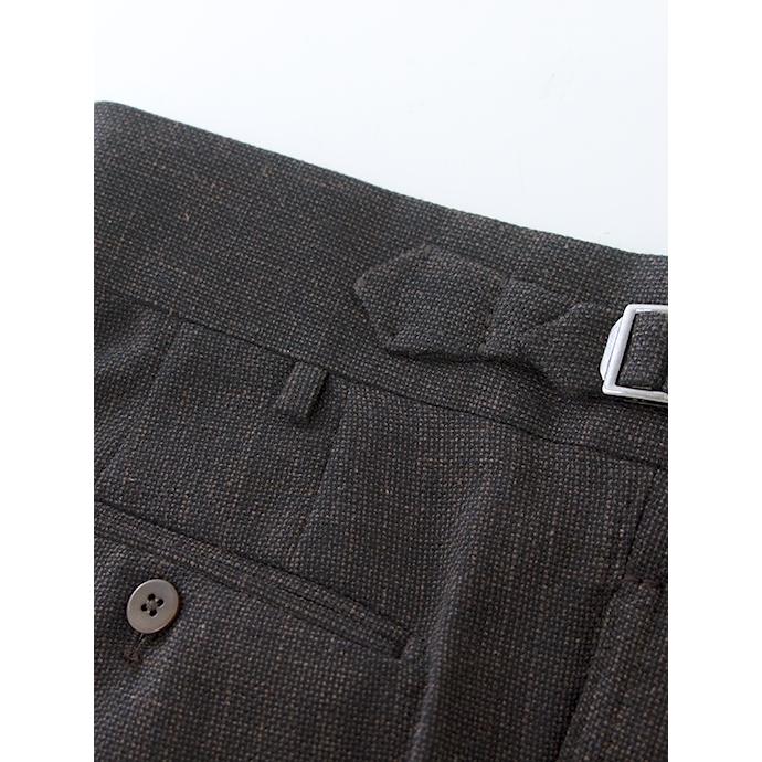 マッシモ・コラード Massimo Corrado ベルトレストラウザーズ/ソフトメランジウール イタリア製 ダークブラウン mac501003 | ブランド登録なし | 05