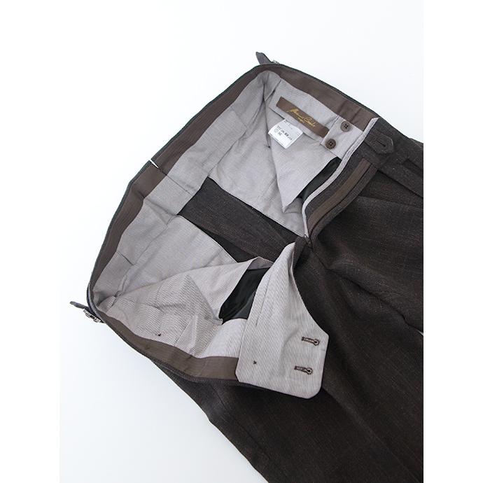 マッシモ・コラード Massimo Corrado ベルトレストラウザーズ/ソフトメランジウール イタリア製 ダークブラウン mac501003 | ブランド登録なし | 09