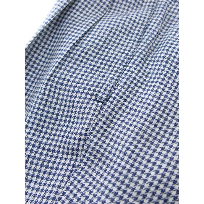 マッシモ・コラード Massimo Corrado ベルトレストラウザーズ/千鳥格子リネンウール イタリア製 ネイビー×ホワイト mac501004 | ブランド登録なし | 06