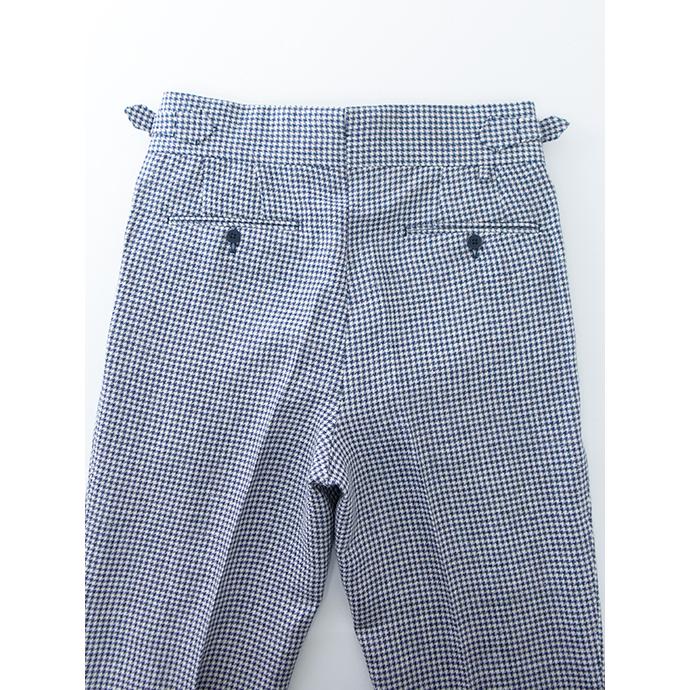 マッシモ・コラード Massimo Corrado ベルトレストラウザーズ/千鳥格子リネンウール イタリア製 ネイビー×ホワイト mac501004 | ブランド登録なし | 08
