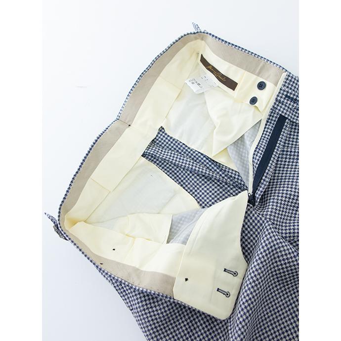 マッシモ・コラード Massimo Corrado ベルトレストラウザーズ/千鳥格子リネンウール イタリア製 ネイビー×ホワイト mac501004 | ブランド登録なし | 09