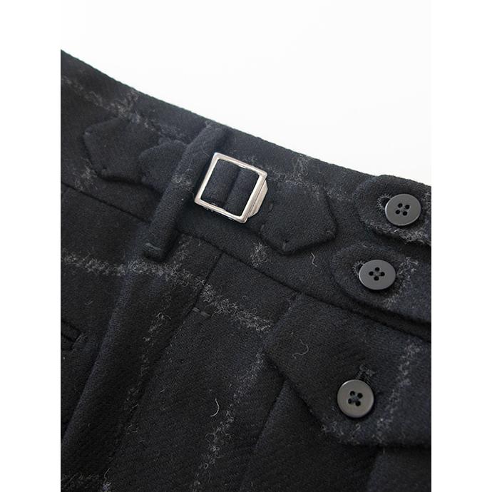 マッシモ・コラード Massimo Corrado 2WAYトラウザーズ/ヴィンテージツイードウィンドウペン イタリア製 ブラック×グレー mac501603 |  | 03