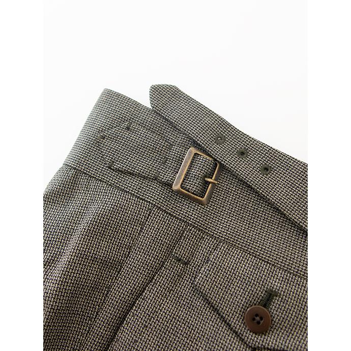 マッシモ・コラード Massimo Corrado ベルトレストラウザーズ/Loro Pianaヴィンテージマイクロパターンウール イタリア製 ヴィンテージカーキグレー mac501604 |  | 03