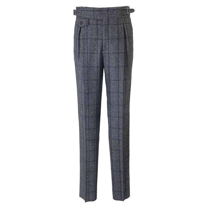 マッシモ・コラード Massimo Corrado ベルトレストラウザーズ/ヴィンテージソフトツイードウィンドウペン イタリア製 シャドウグレー mac501606 |  | 01