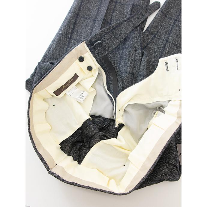 マッシモ・コラード Massimo Corrado ベルトレストラウザーズ/ヴィンテージソフトツイードウィンドウペン イタリア製 シャドウグレー mac501606 |  | 09