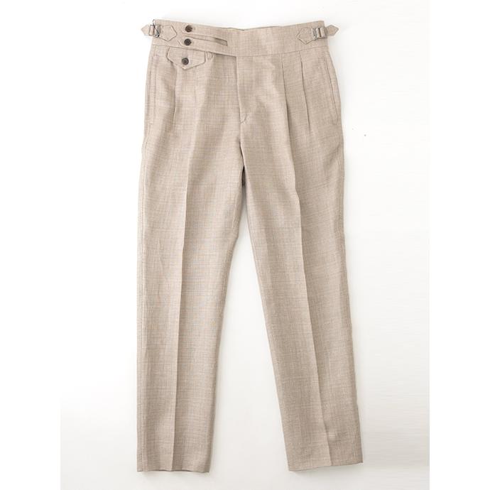 マッシモ・コラード Massimo Corrado リネンウール/ベルトレストラウザーズ イタリア製 ライトブラウン mac502203 |  | 01