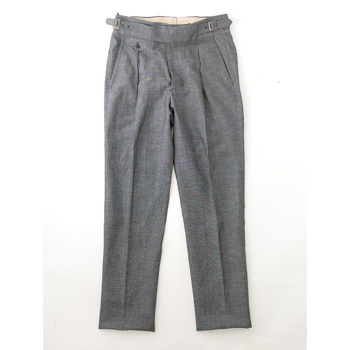 マッシモ・コラード Massimo Corrado ウールリネン/ベルトレストラウザーズ イタリア製 グレー mac502204 |  | 01