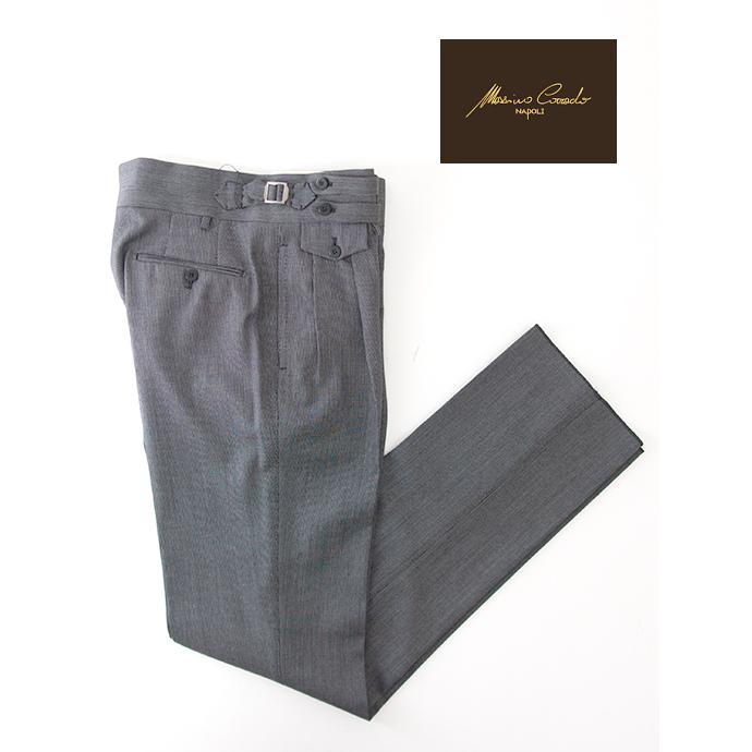 マッシモ・コラード Massimo Corrado マイクロヘリンボーンウール/別注トラウザーズ/ウィンザーモデル イタリア製 グレー mac502205 | 