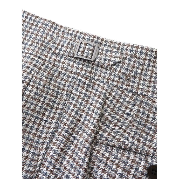 マッシモ・コラード Massimo Corrado リネンシルクコットン/ベルトレストラウザーズ イタリア製 グレー×ブラウン mac520203 |  | 03