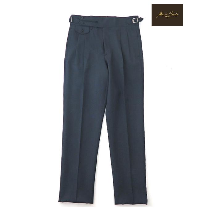 マッシモ・コラード Massimo Corrado ウールナイロン/ベルトレストラウザーズ イタリア製 ネイビー mac520207 | 