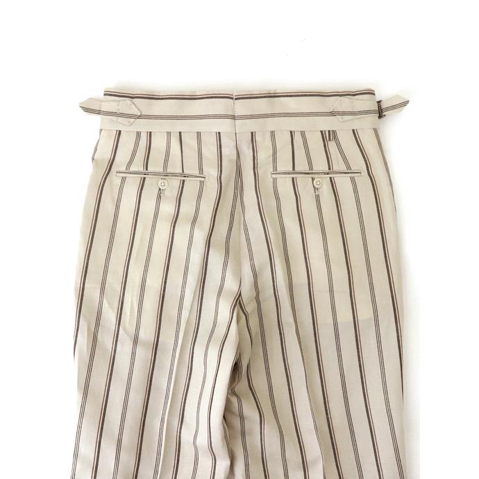 マッシモ・コラード Massimo Corrado ベルトレストラウザーズ/ウィンザーモデル/リネンシルク イタリア製 オフホワイト×ブラウン mac520401 |  | 07