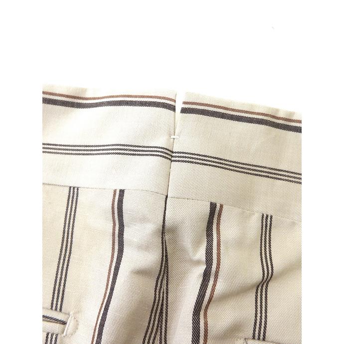 マッシモ・コラード Massimo Corrado ベルトレストラウザーズ/ウィンザーモデル/リネンシルク イタリア製 オフホワイト×ブラウン mac520401 |  | 08