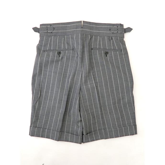 マッシモ・コラード Massimo Corrado ベルトレストラウザーズ ハーフパンツ イタリア製 グレー×ホワイトストライプ mac520601 |  | 02