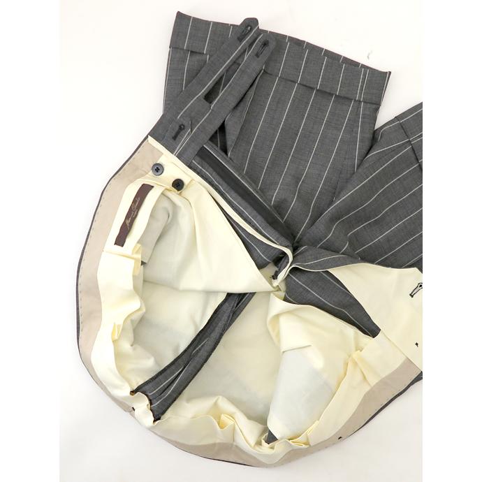 マッシモ・コラード Massimo Corrado ベルトレストラウザーズ ハーフパンツ イタリア製 グレー×ホワイトストライプ mac520601 |  | 03