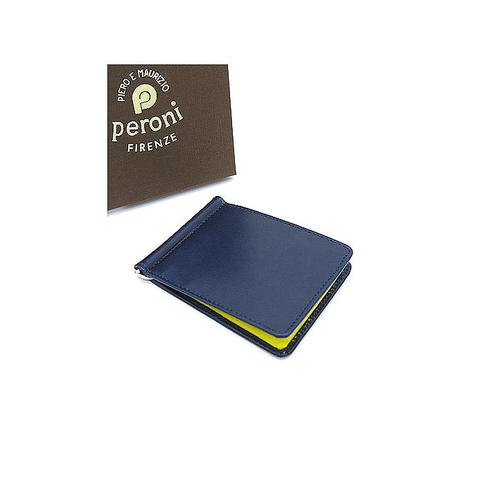 Peroni/ペローニ/カードケース付きマネークリップ/ネイビー×イエロー/per402009 | peroni