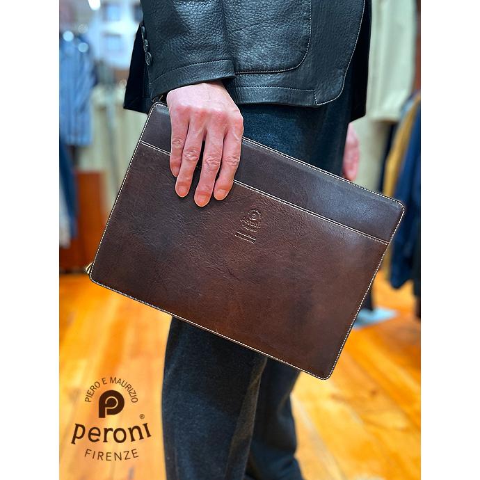 Peroni/ペローニ/別注A4レザードキュメントケース/ブラウン/per440202 | peroni