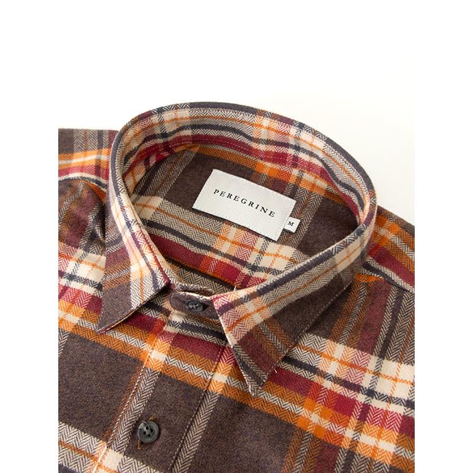 ペレグリン PEREGRINE カジュアルシャツ/フランネルコットン ブラウン per462002 | ブランド登録なし | 03
