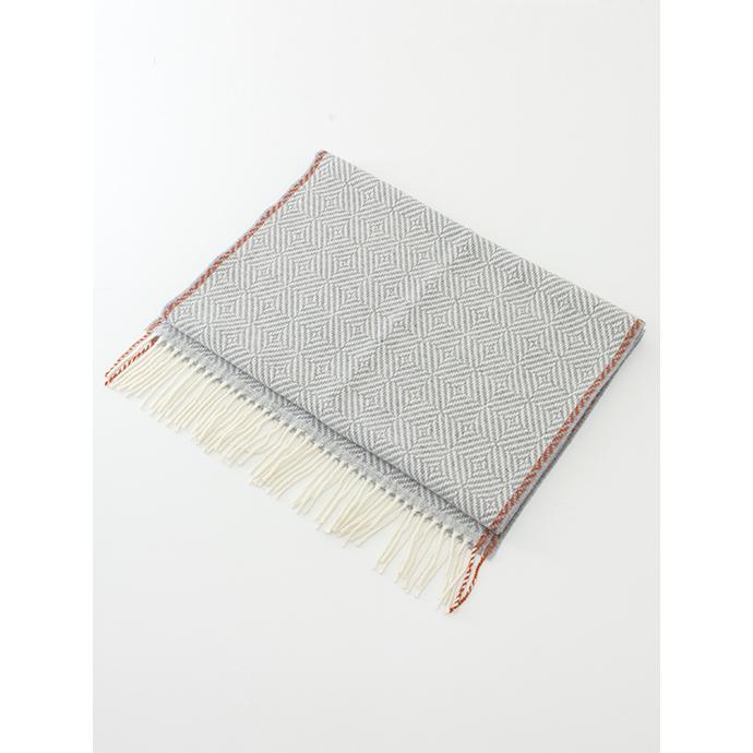 ピアチェンツァ PIACENZA カシミアマフラー イタリア製 グレー×ホワイト×ブリック pia482001 | ブランド登録なし | 01