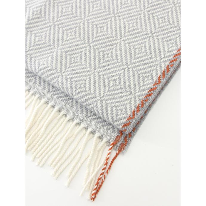 ピアチェンツァ PIACENZA カシミアマフラー イタリア製 グレー×ホワイト×ブリック pia482001 | ブランド登録なし | 02