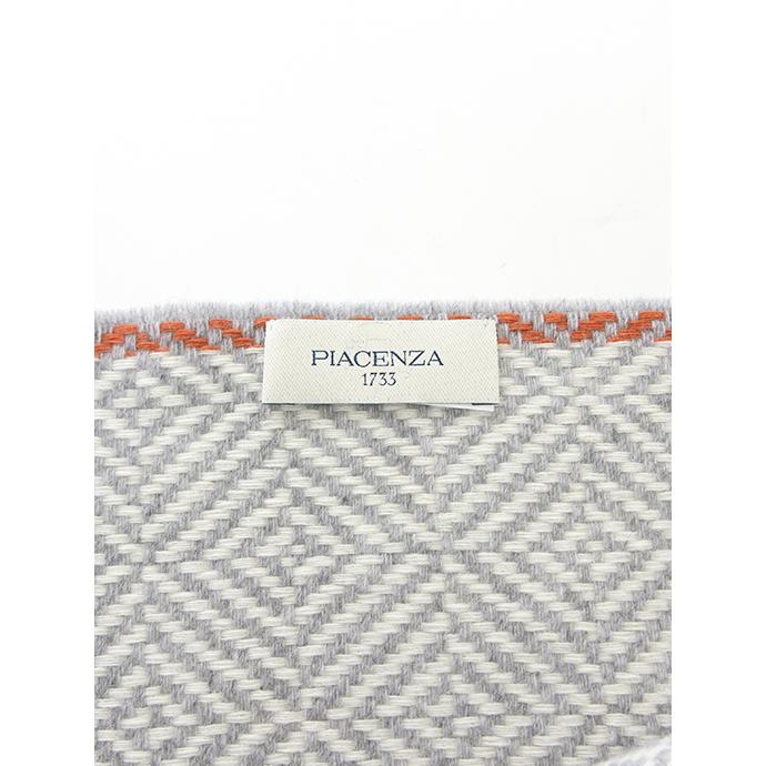 ピアチェンツァ PIACENZA カシミアマフラー イタリア製 グレー×ホワイト×ブリック pia482001 | ブランド登録なし | 03