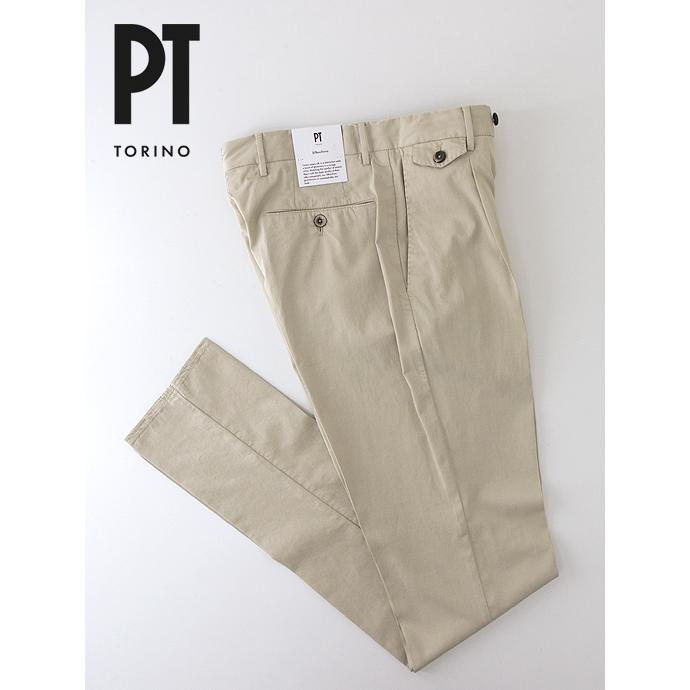 【50％OFF】PT TORINO/ピーティートリノ/チノパンツ/Silkochino/ストレッチコットンシルク/Gentleman Fit/ライトベージュ/pt460601 | PT TORINO