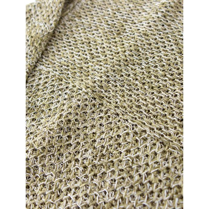 【50％OFF】ロベルト・コリーナ roberto collina 切替クルーネックニット/サマーニット/ペーパーリネンコットン イタリア製 オリーブ×ホワイト roc500601 | ROBERTO COLLINA | 01