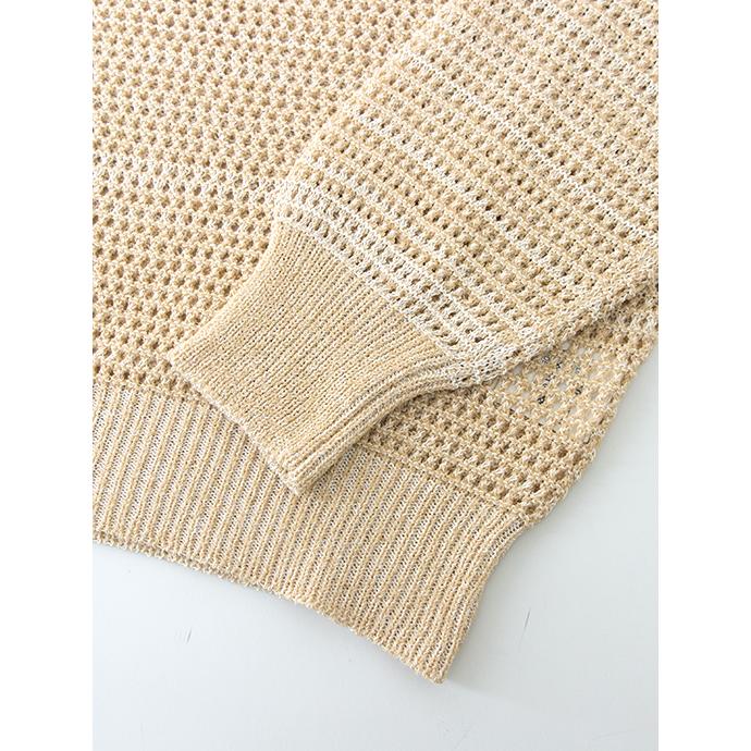 【50％OFF】ロベルト・コリーナ roberto collina クルーネックニット/サマーニット/コットンナイロン イタリア製 ベージュ roc500602 | ROBERTO COLLINA | 02