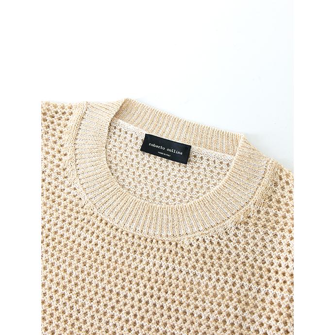 【50％OFF】ロベルト・コリーナ roberto collina クルーネックニット/サマーニット/コットンナイロン イタリア製 ベージュ roc500602 | ROBERTO COLLINA | 03