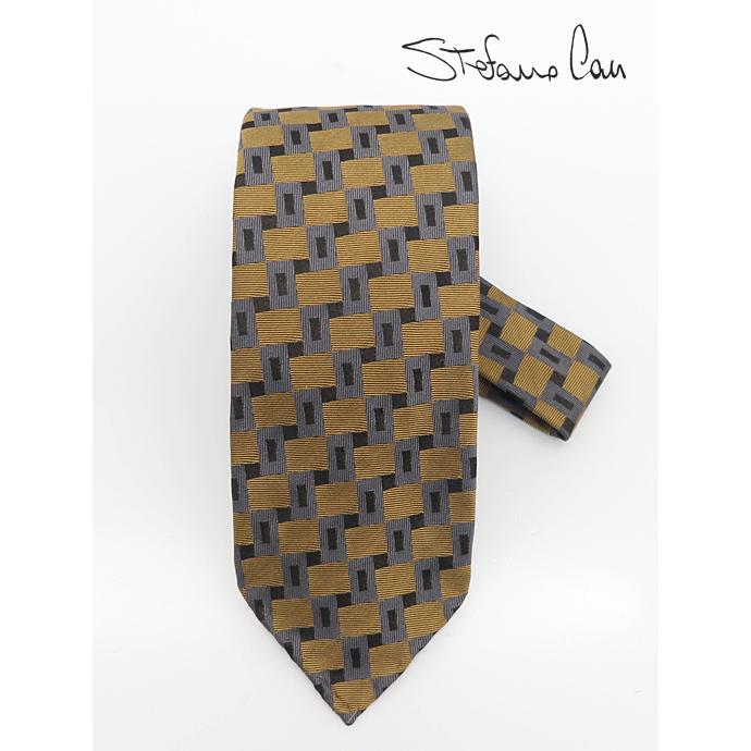 Stefano Cau/ステファノ カウ/ネクタイ/シルク/スフォデラート/マスタード/グレー/stc460803 | STEFANO CAU