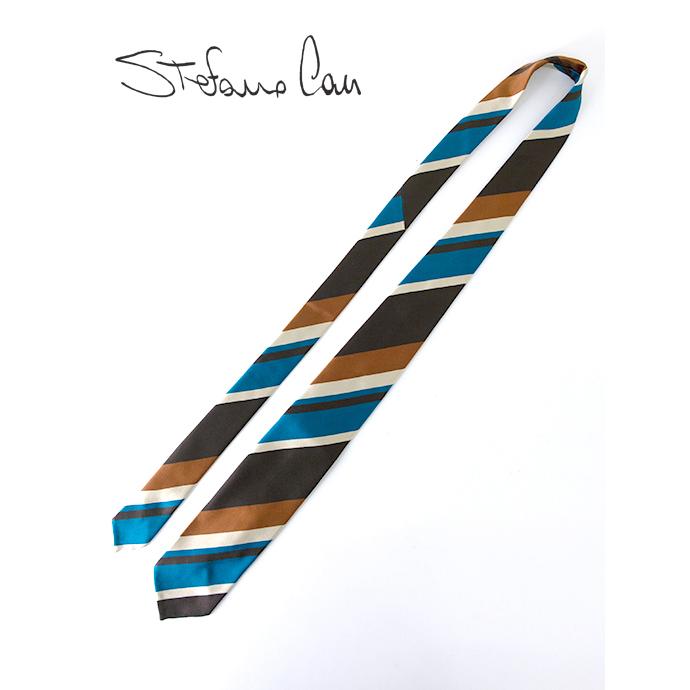 ステファノ カウ Stefano Cau ネクタイ/シルク/スフォデラート/レジメンタル ブラウン stc480403 | STEFANO CAU