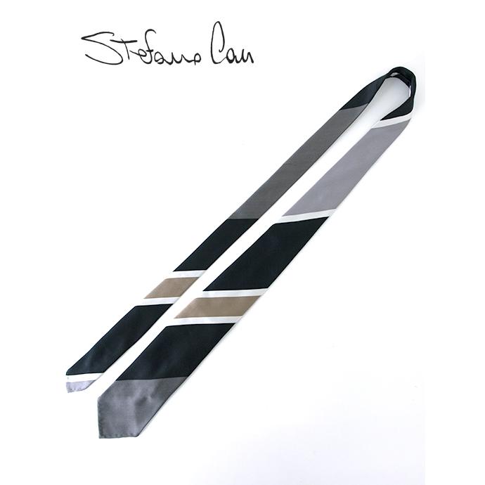 ステファノ カウ Stefano Cau ネクタイ/シルク/スフォデラート/レジメンタル グレー stc480406 | STEFANO CAU