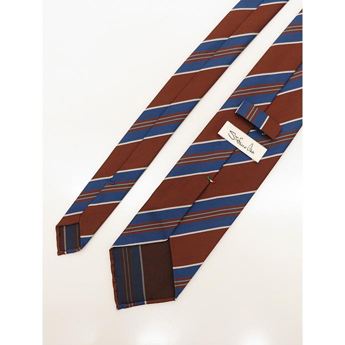 ステファノ カウ Stefano Cau ネクタイ/シルク/スフォデラート イタリア製 ブラウン/ブルー stc482001 | STEFANO CAU | 02