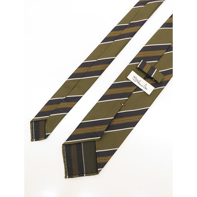 ステファノ カウ Stefano Cau ネクタイ/シルク/スフォデラート イタリア製 オリーブ/ネイビー stc482002 | STEFANO CAU | 02