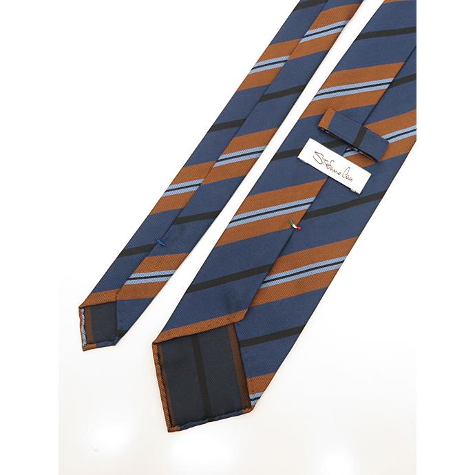 ステファノ カウ Stefano Cau ネクタイ/シルク/スフォデラート イタリア製 ネイビー/ブラウン stc482003 | STEFANO CAU | 02