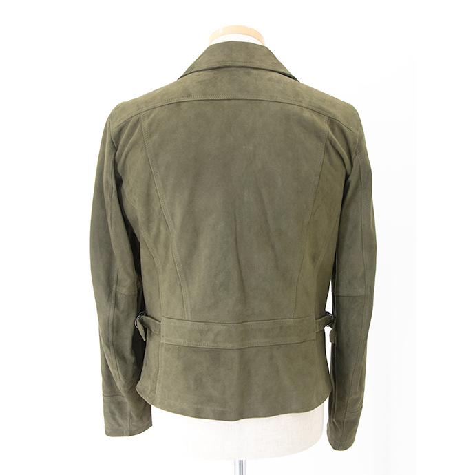 LOEWE スエード ジャケット オリーブブラウン ターンアップ ジャケット（スエードラム） ゴールド - LOEWE