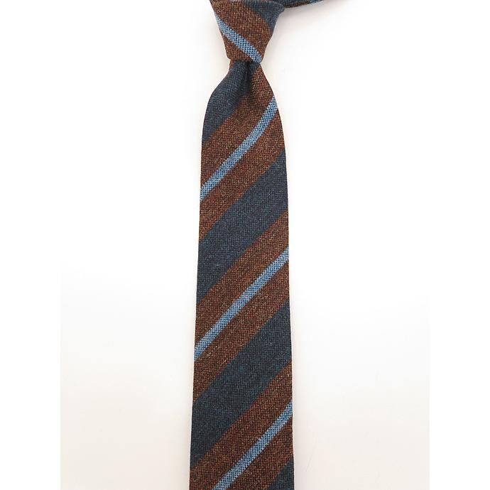 stefanobigi  ステファノビジ ネクタイ/ウール イタリア製 ブラウン/ネイビー ste482001 | STEFANO BIGI | 01