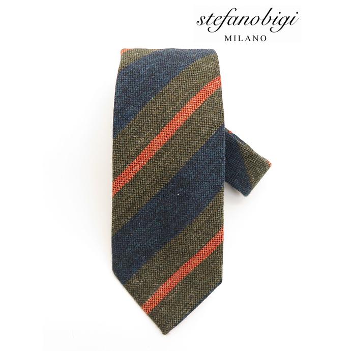 stefanobigi  ステファノビジ ネクタイ/ウール イタリア製 グリーン/ネイビー ste482002 | STEFANO BIGI