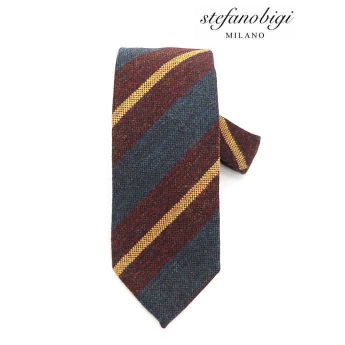 stefanobigi  ステファノビジ ネクタイ/ウール イタリア製 ボルドー/ネイビー ste482003 | STEFANO BIGI