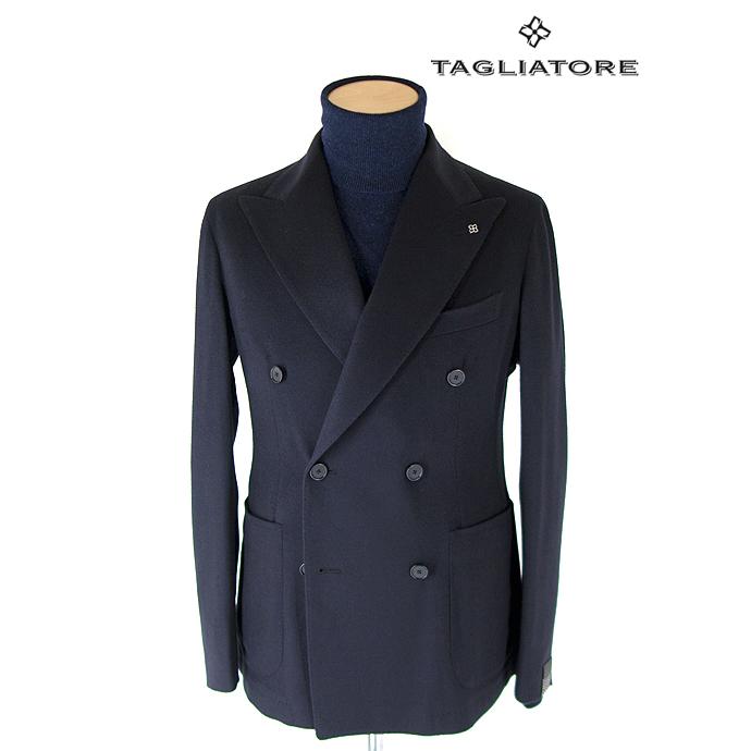 配送日指定可 TAGLIATORE タリアトーレ ネイビー カシミア混 ダブル