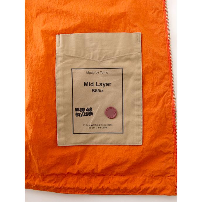 テンシー Ten c ナイロンジップフーディ/MID LAYER オレンジ ten502007 | Ten-C | 10