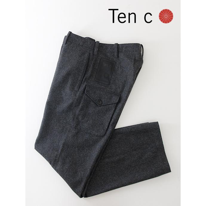 テンシー Ten c カーゴパンツ/フランネルウールナイロン ダークグレー ten502008 | Ten-C