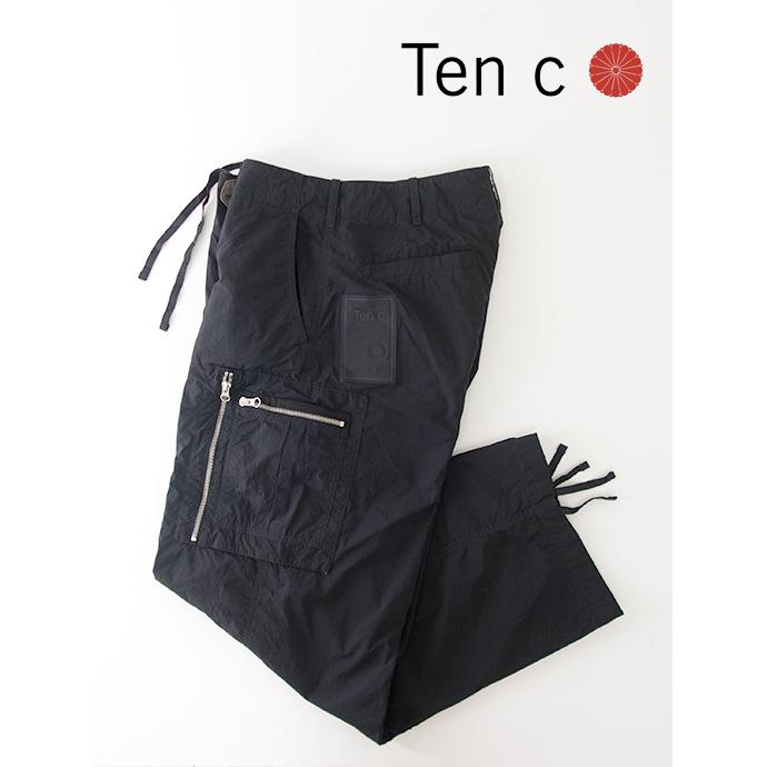 テンシー Ten c ワイドカーゴパンツ/高密度ナイロン ブラック ten502010 | Ten-C