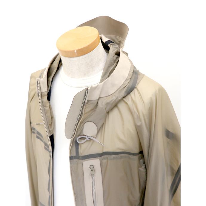 テンシー Ten c ジップフーディ/ナイロン×OJJ/WIND COMBO BONDED SHIRT サンドベージュ ten520601の画像