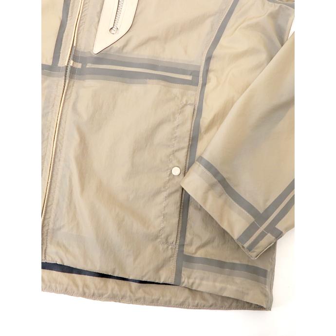 テンシー Ten c ジップフーディ/ナイロン×OJJ/WIND COMBO BONDED SHIRT サンドベージュ ten520601の画像