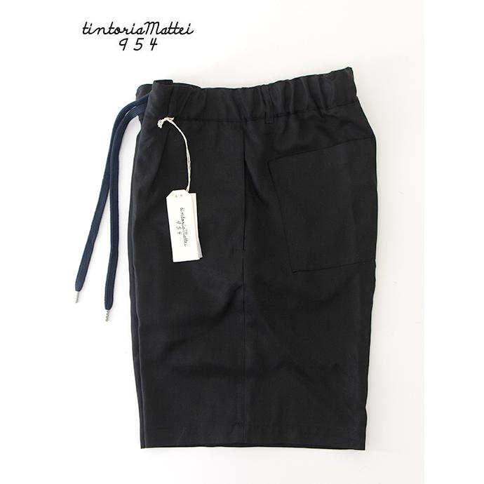 【30％OFF】ティントリア・マッテイ TINTORIA MATTEI ショートパンツ/セルロース イタリア製 ブラック tin500802 | TINTORIA MATTEI.954