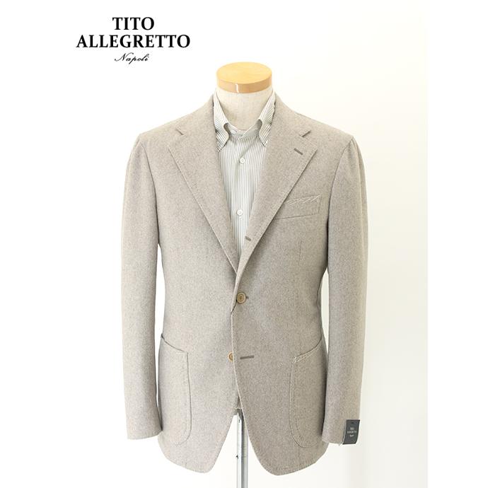 【40％OFF】ティト・アレグレット TITO ALLEGRETTO 3Bジャケット/ウールカシミアフランネル イタリア製 ベージュ tit501401 | TiTO
