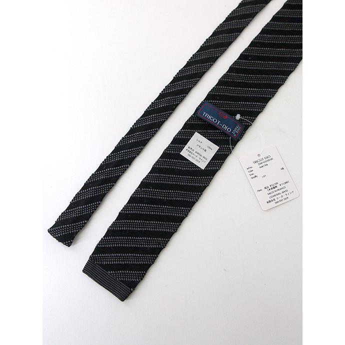 Tricot-Dio/トリコ・ディオ/ニットタイ/ジャカードストライプ/ブラック×グレー/trd460201 | ブランド登録なし | 02