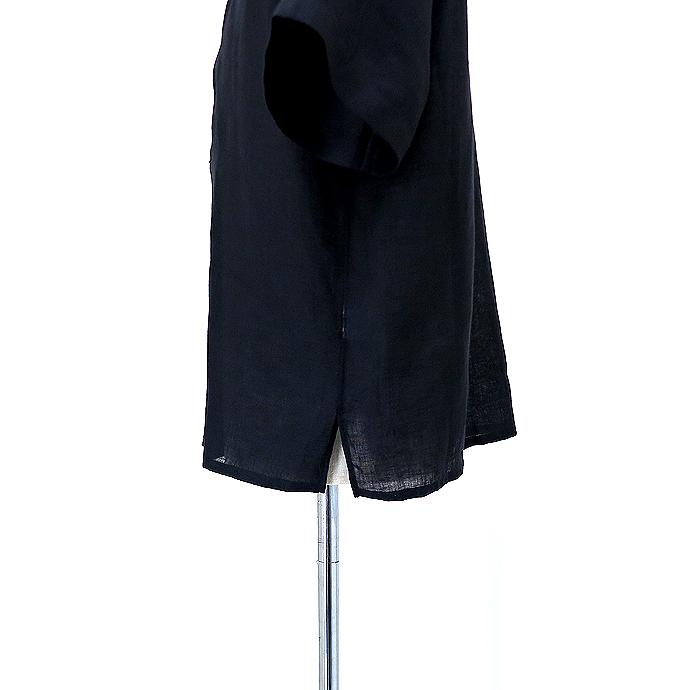 ザソール THE SOLE フレンチリネン/オープンカラープルオーバーシャツ ブラック tso520801 |  | 02