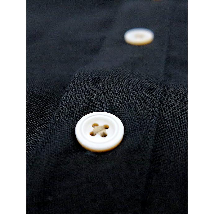 ザソール THE SOLE フレンチリネン/オープンカラープルオーバーシャツ ブラック tso520801 |  | 03