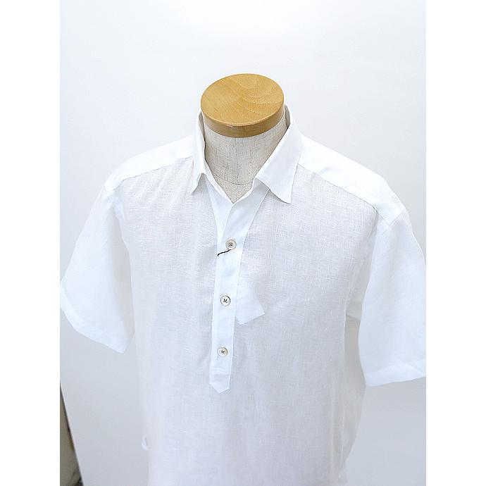 ザソール THE SOLE フレンチリネン/オープンカラープルオーバーシャツ ホワイト tso520802 |  | 01